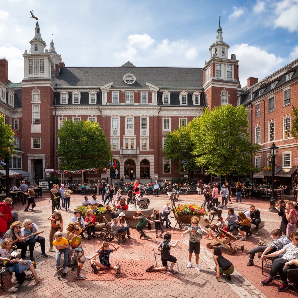 AI-generated illustration of Harvard Square
