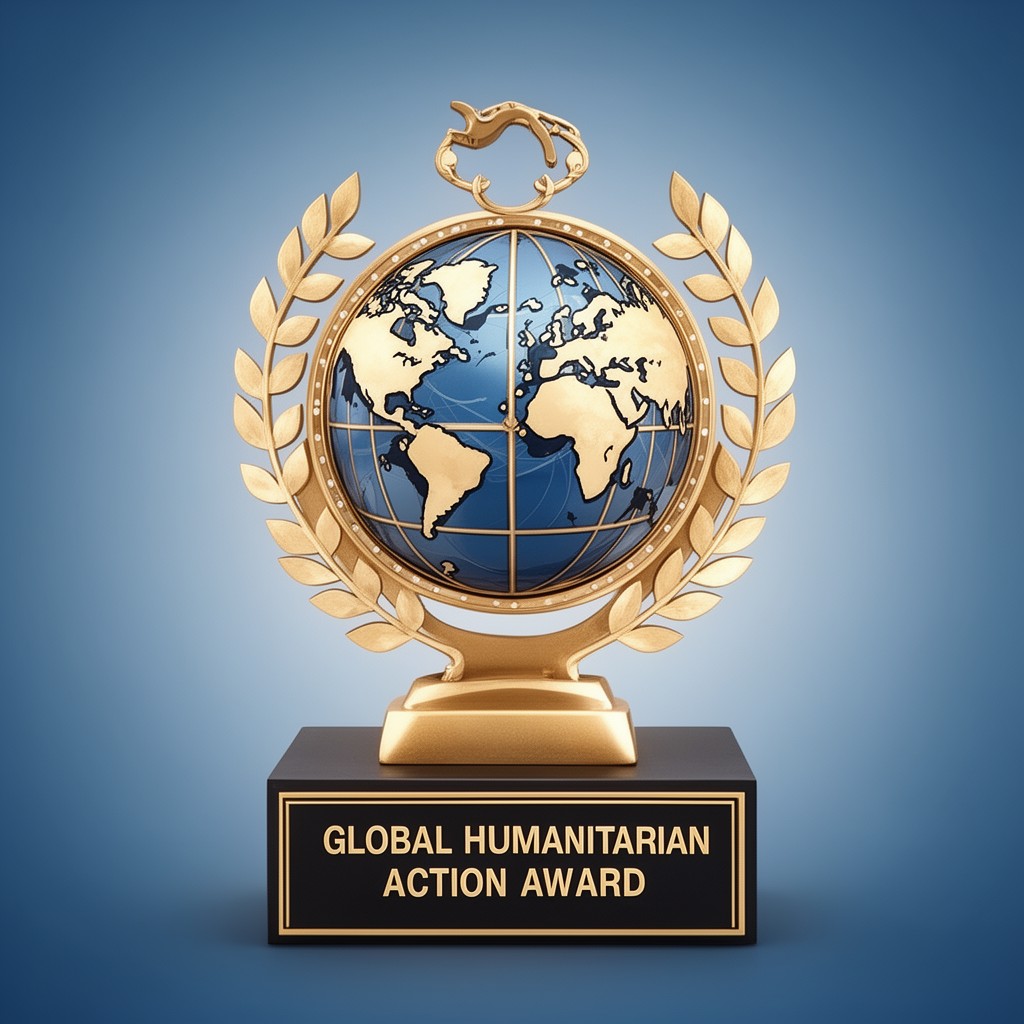 AI-generated illustration of Global Humanitarian Action Award