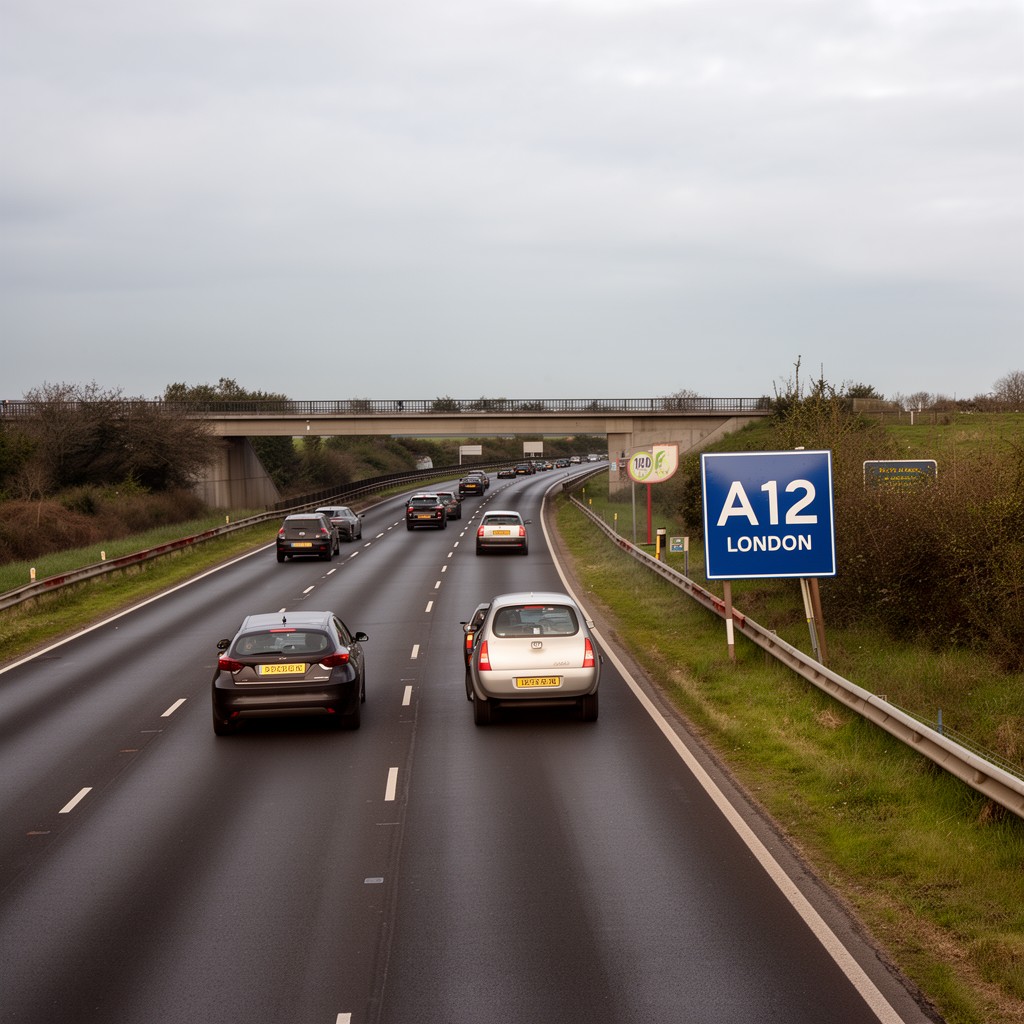 AI-generated illustration of A12 road