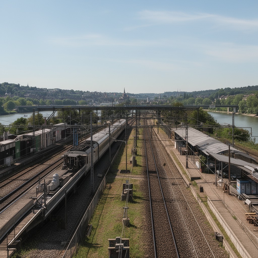 AI-generated illustration of Rhine Railway