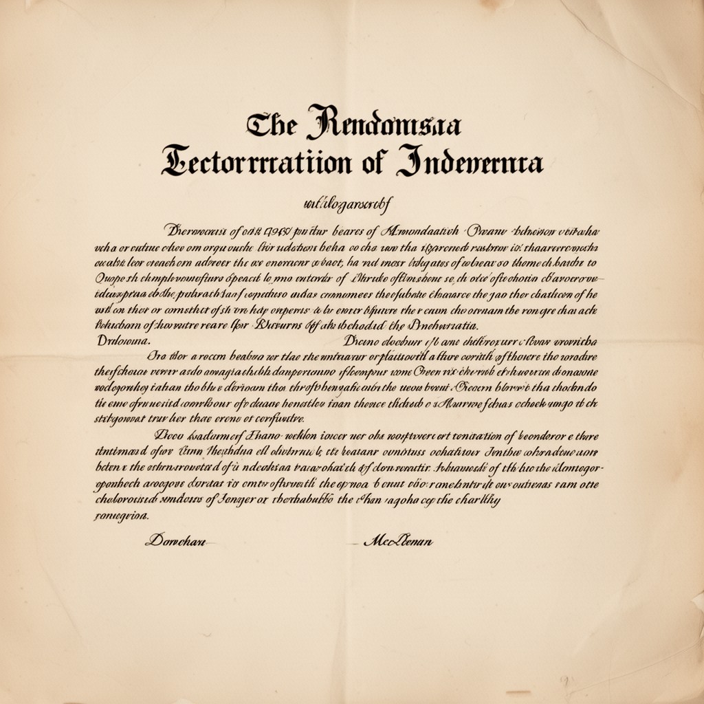 AI-generated illustration of Indonesian declaration of independence