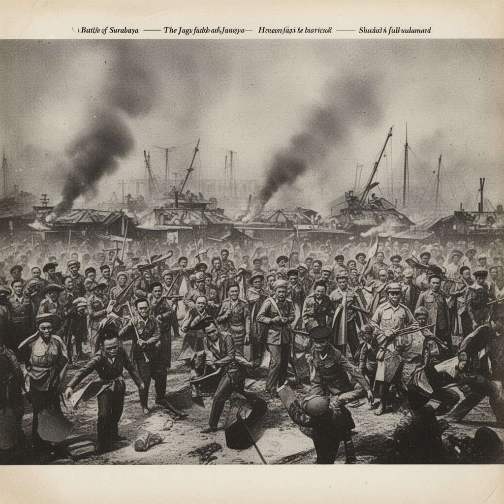 AI-generated illustration of Battle of Surabaya