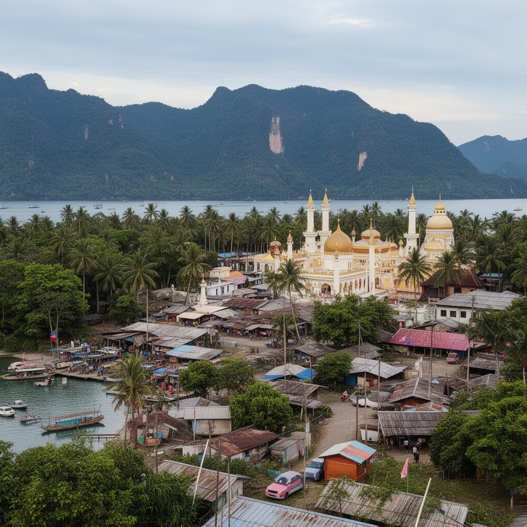 AI-generated illustration of southern Thailand