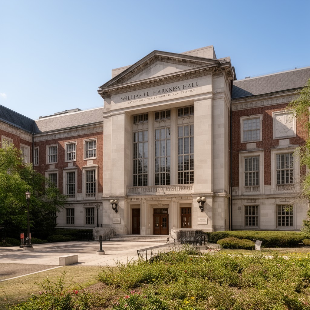 AI-generated illustration of William L. Harkness Hall