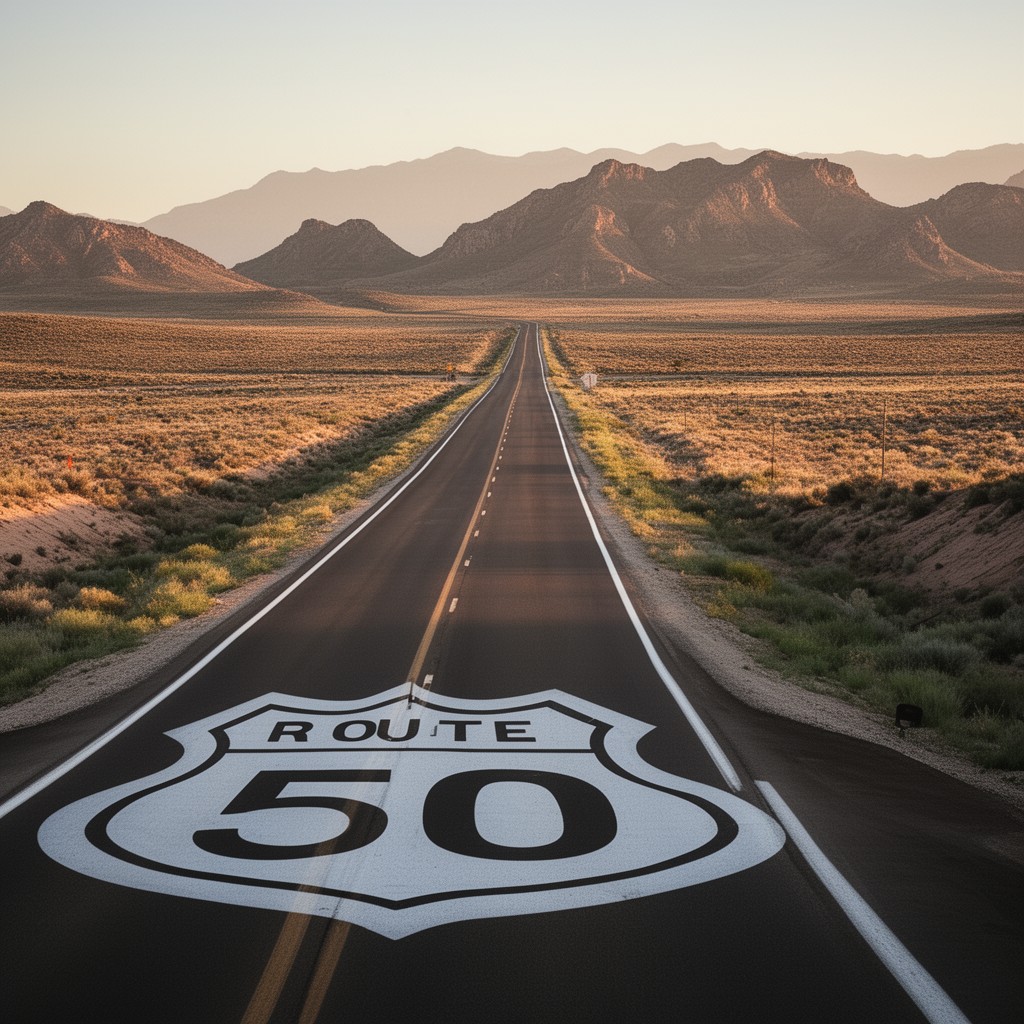 AI-generated illustration of U.S. Route 50