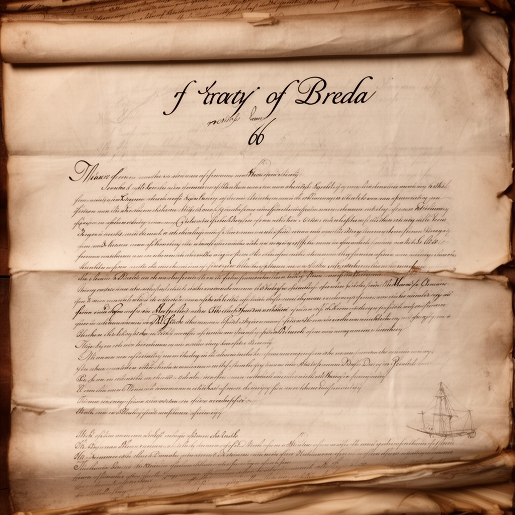 AI-generated illustration of Treaty of Breda (1667)