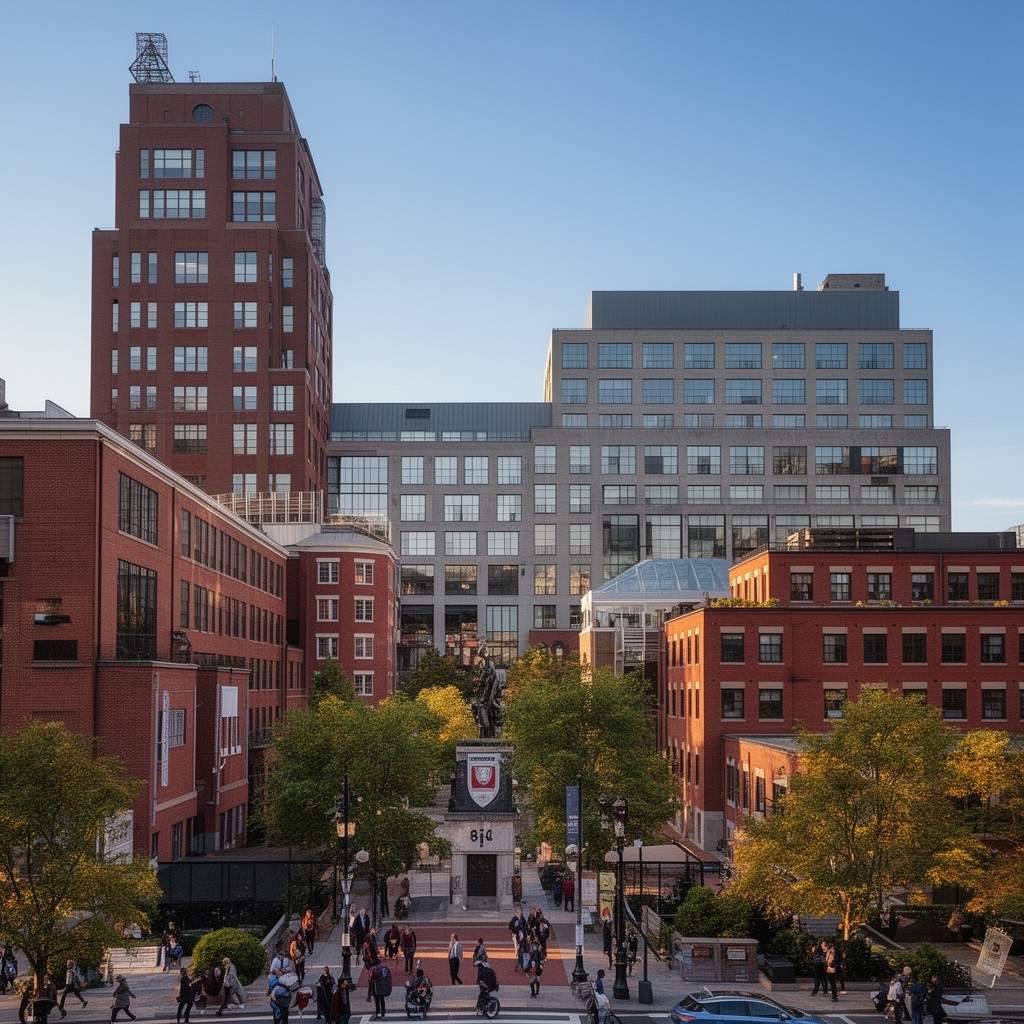 AI-generated illustration of Harvard teaching hospitals