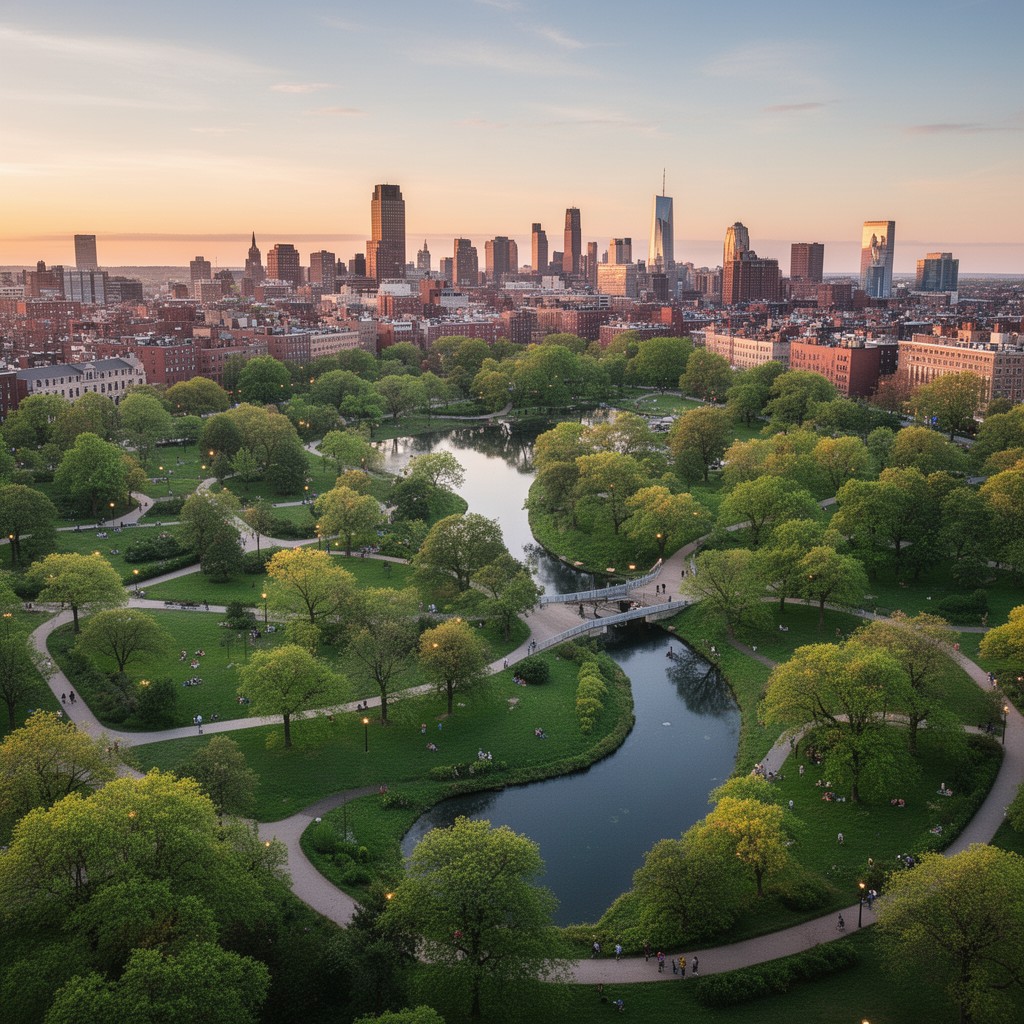 AI-generated illustration of Boston park system