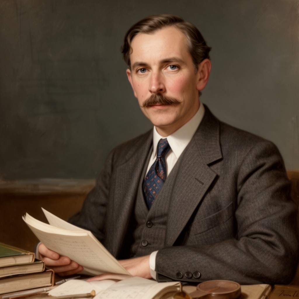 AI-generated illustration of Hermann Ebbinghaus
