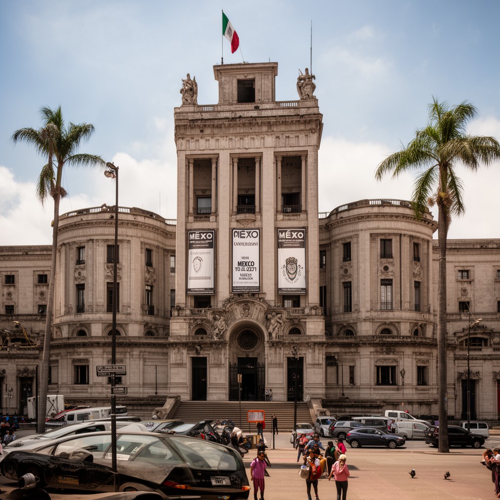AI-generated illustration of San Lázaro Legislative Palace