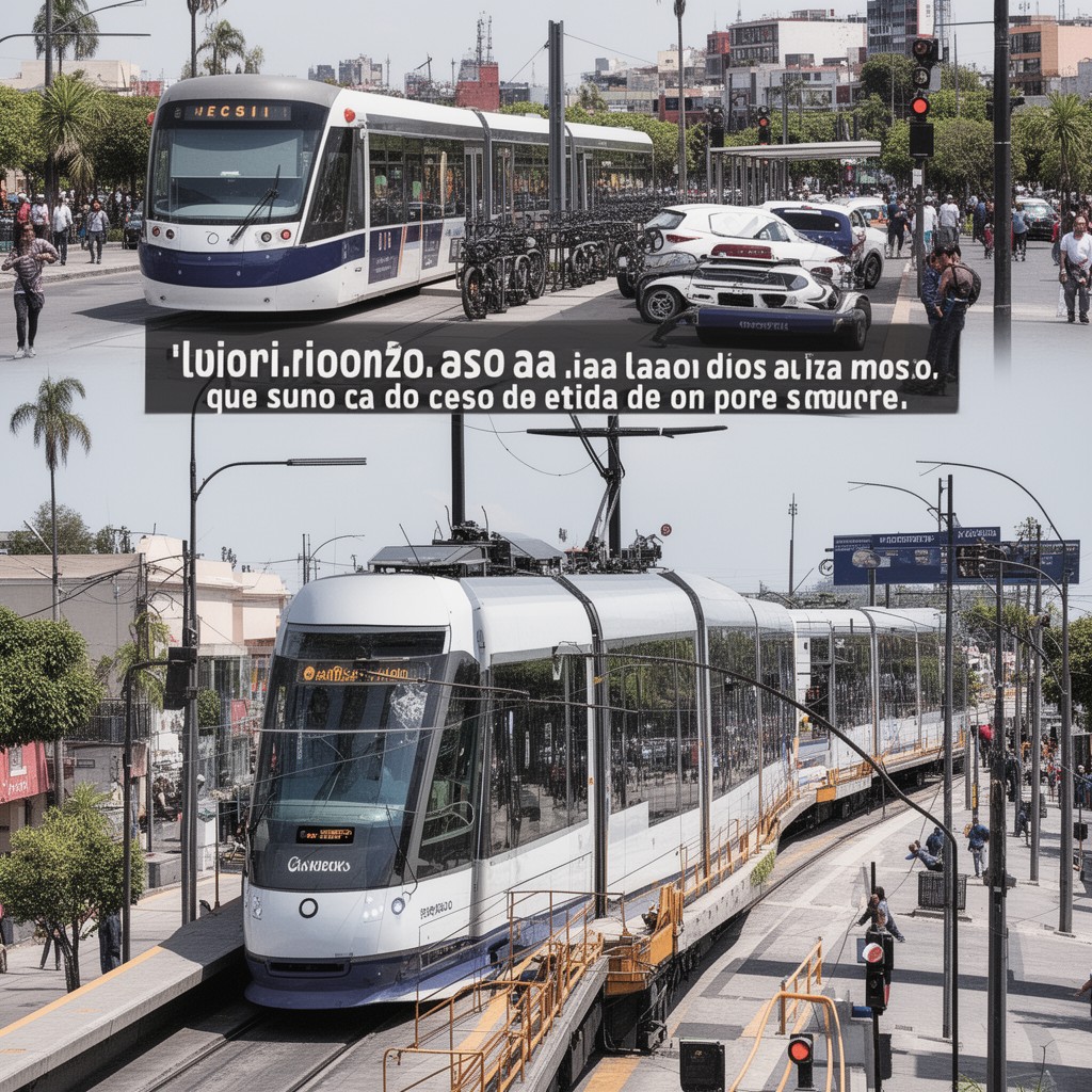 AI-generated illustration of Guadalajara light rail system