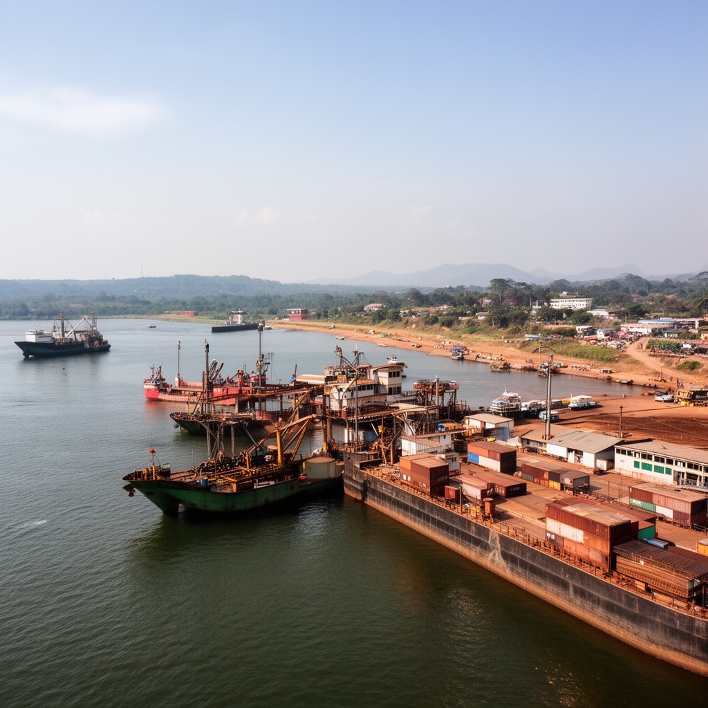 AI-generated illustration of Port of Muanda
