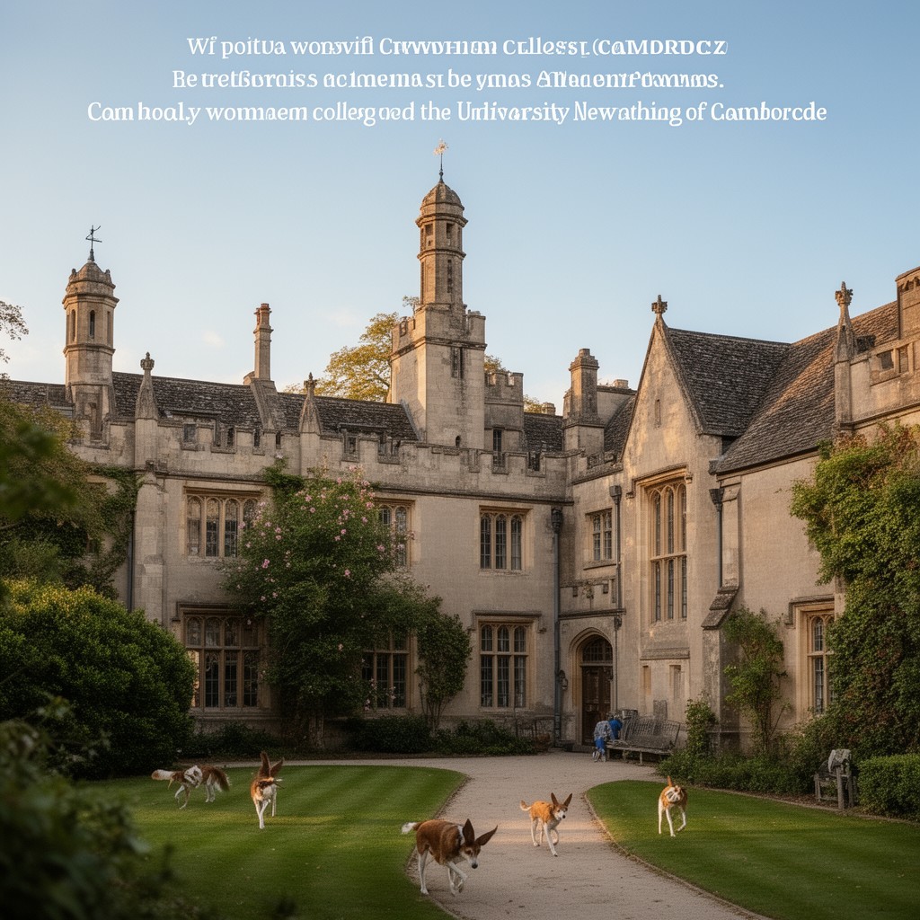 AI-generated illustration of Newnham College, Cambridge