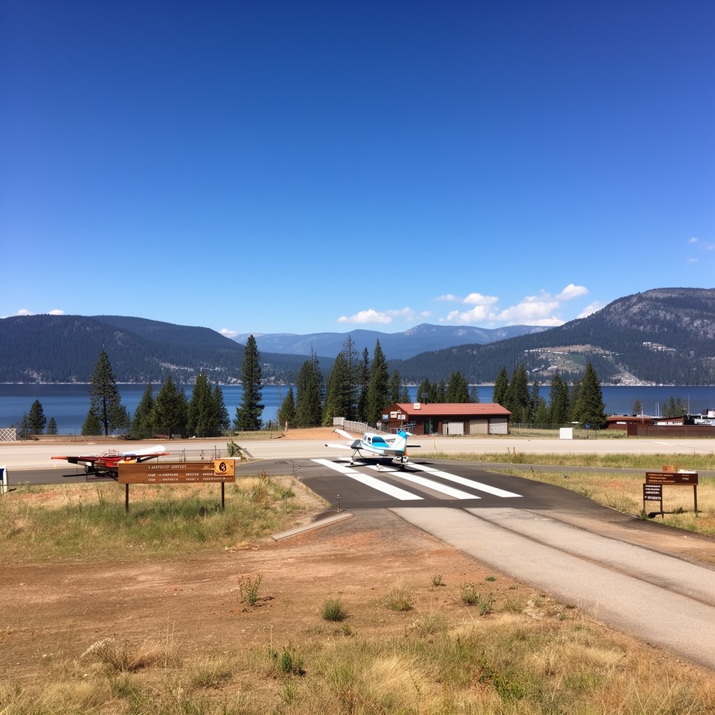 AI-generated illustration of Lake Tahoe Airport