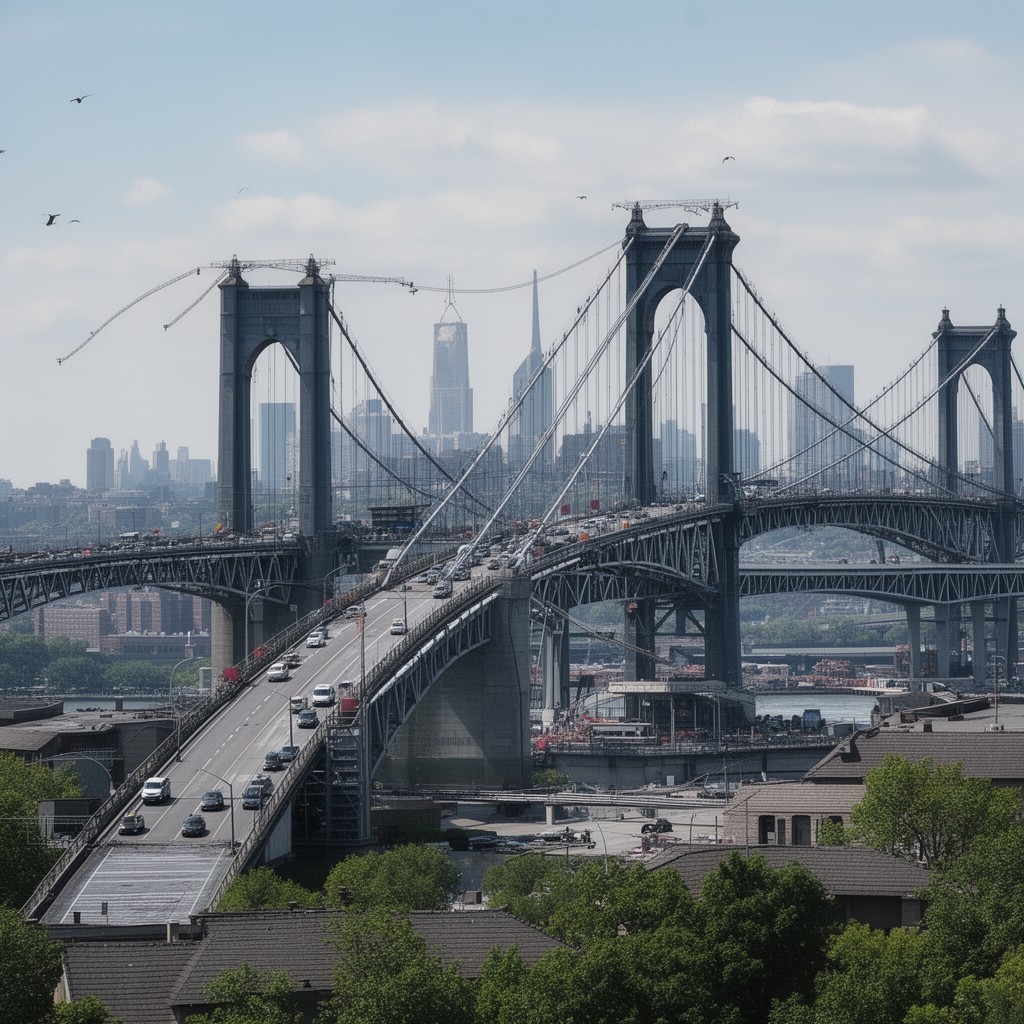 AI-generated illustration of George Washington Bridge