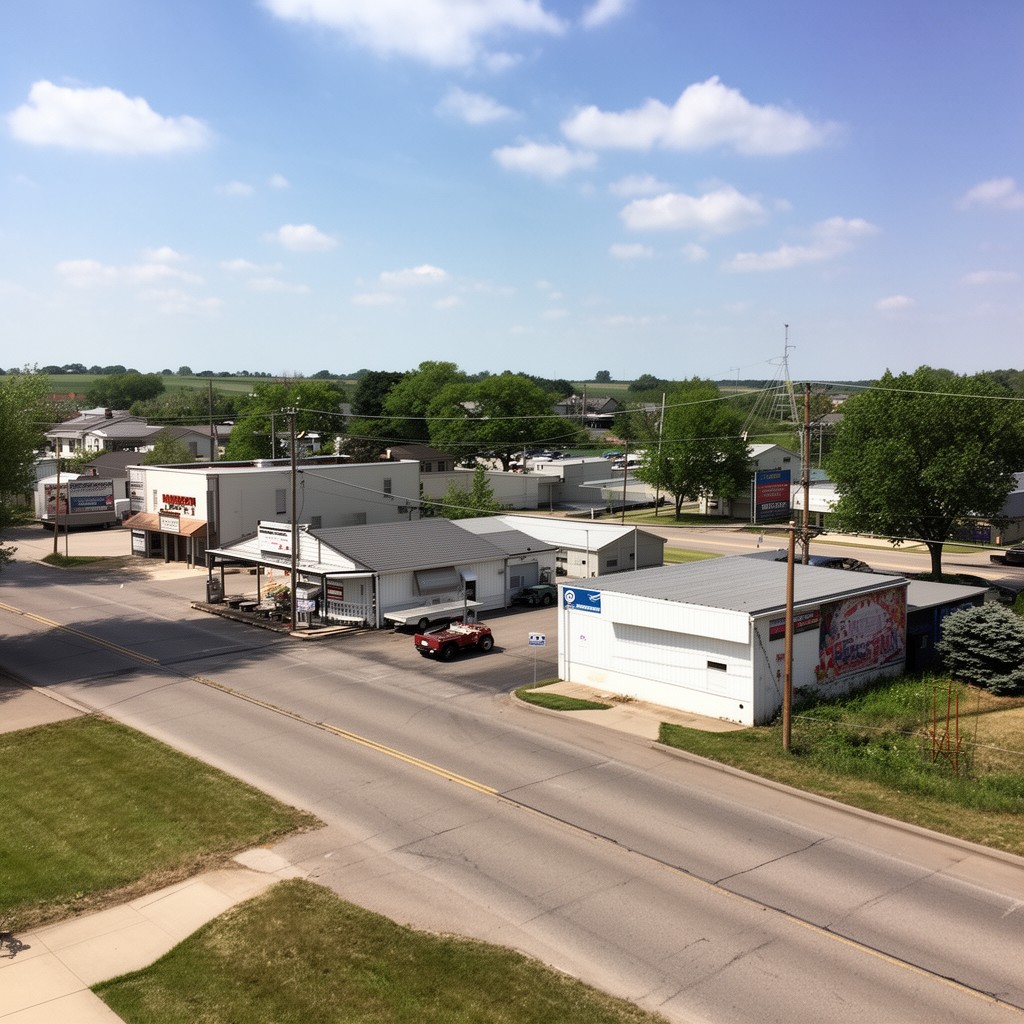 AI-generated illustration of Minden, Iowa