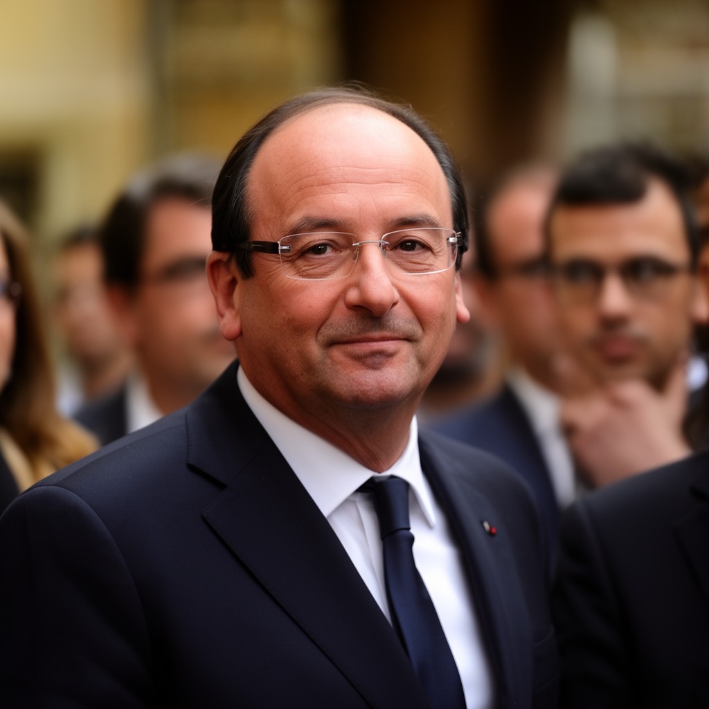 AI-generated illustration of François Hollande