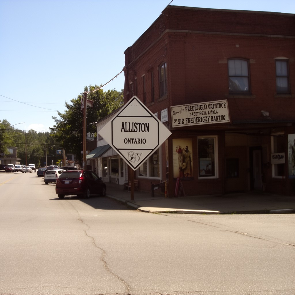 AI-generated illustration of Alliston, Ontario, Canada