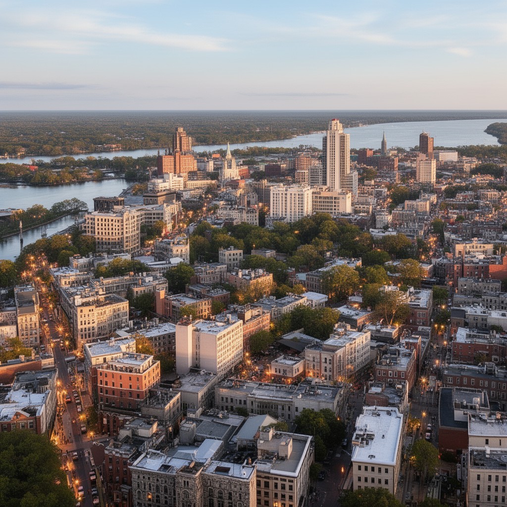 AI-generated illustration of Savannah metropolitan area