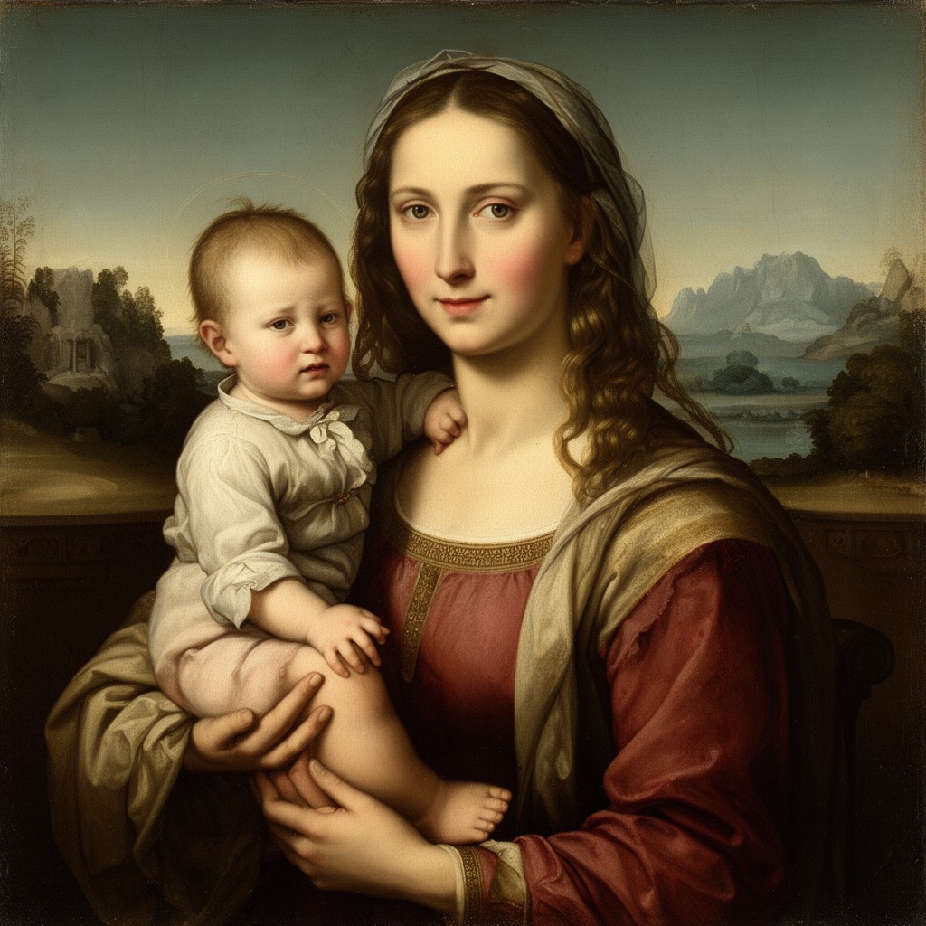 AI-generated illustration of Raphael’s “Madonna Conestabile”