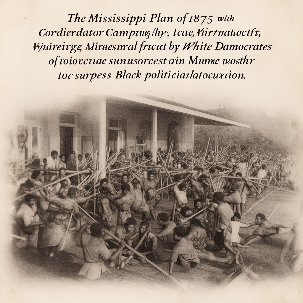 AI-generated illustration of Mississippi Plan of 1875
