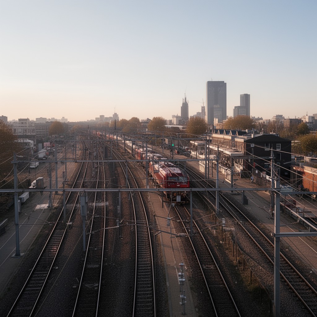 AI-generated illustration of Amsterdam–Arnhem railway