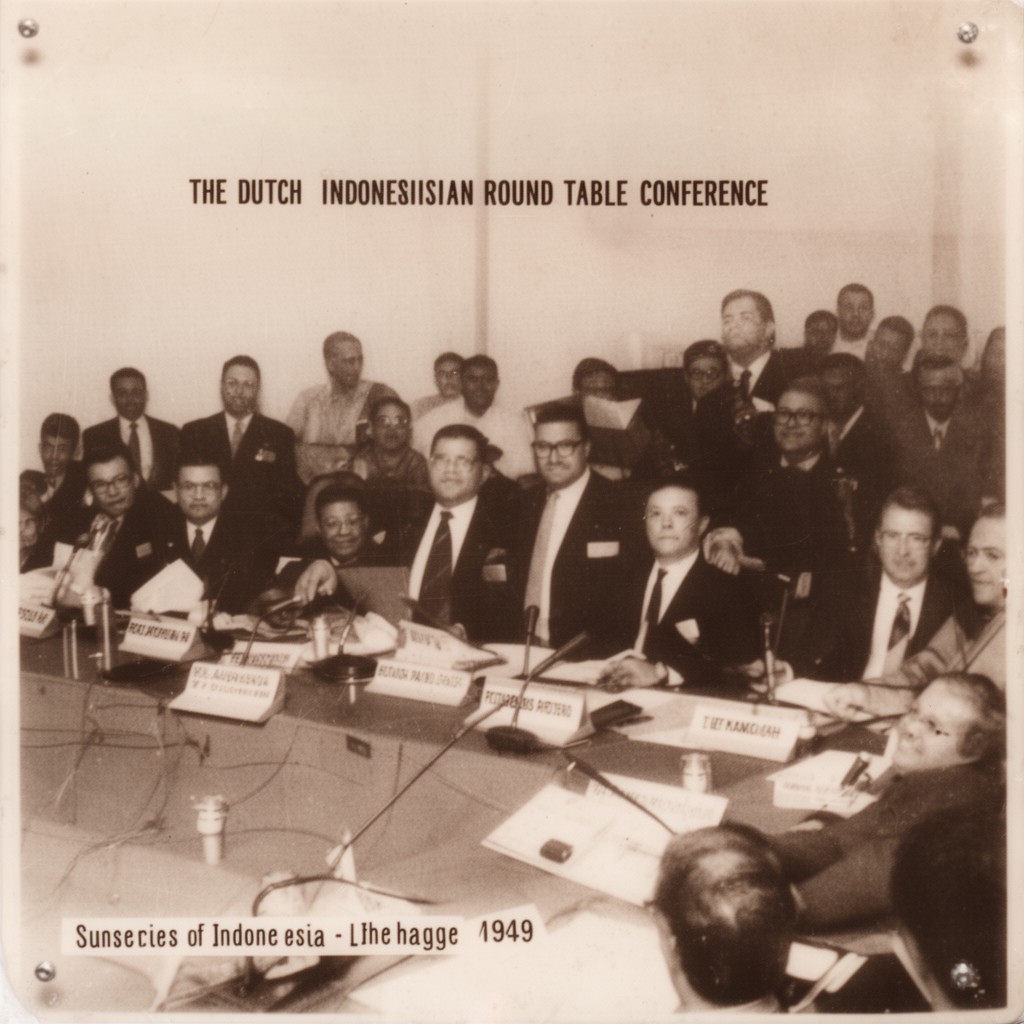 AI-generated illustration of Dutch–Indonesian Round Table Conference