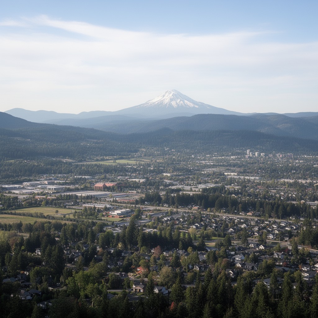 AI-generated illustration of Clackamas County, Oregon