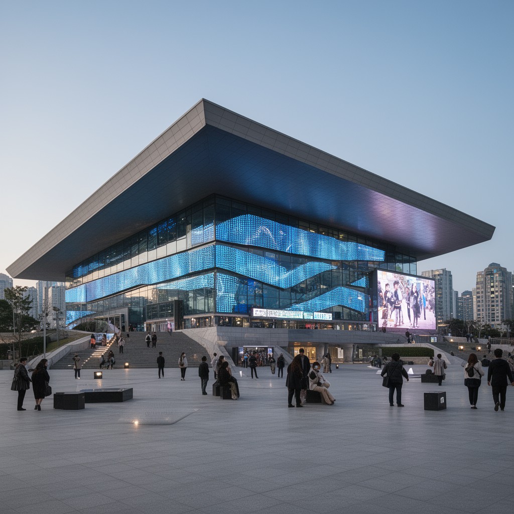AI-generated illustration of Busan Cinema Center