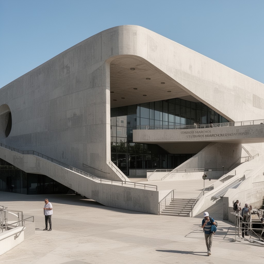 AI-generated illustration of Stavros Niarchos Foundation Cultural Center