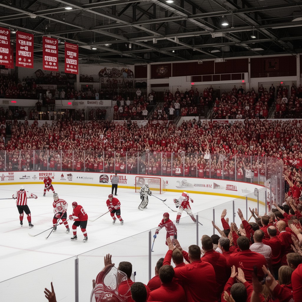 AI-generated illustration of Cornell Big Red men's ice hockey