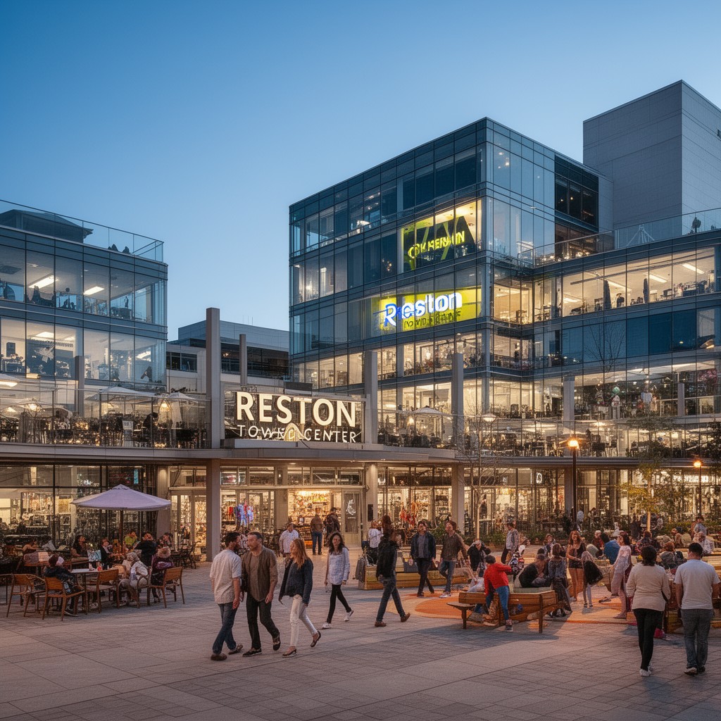 AI-generated illustration of Reston Town Center