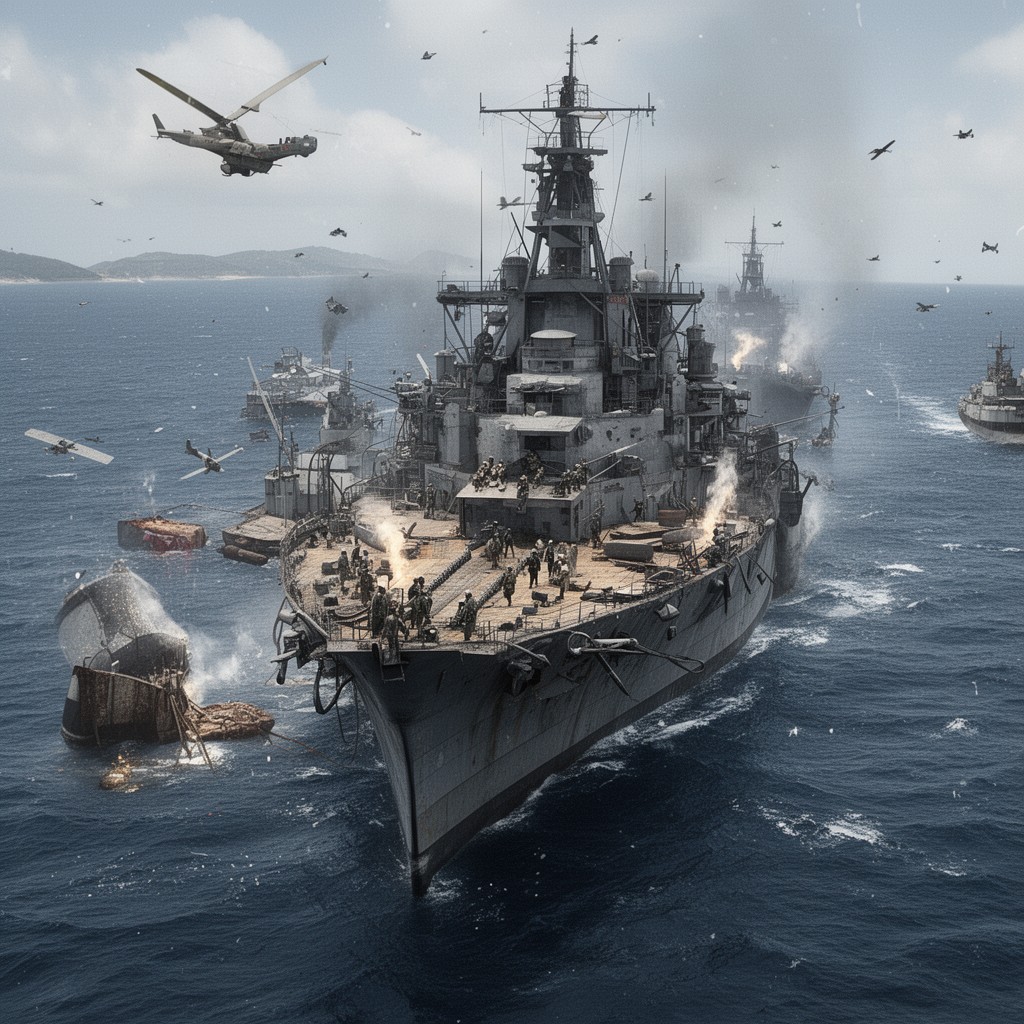 AI-generated illustration of Indian Ocean raid