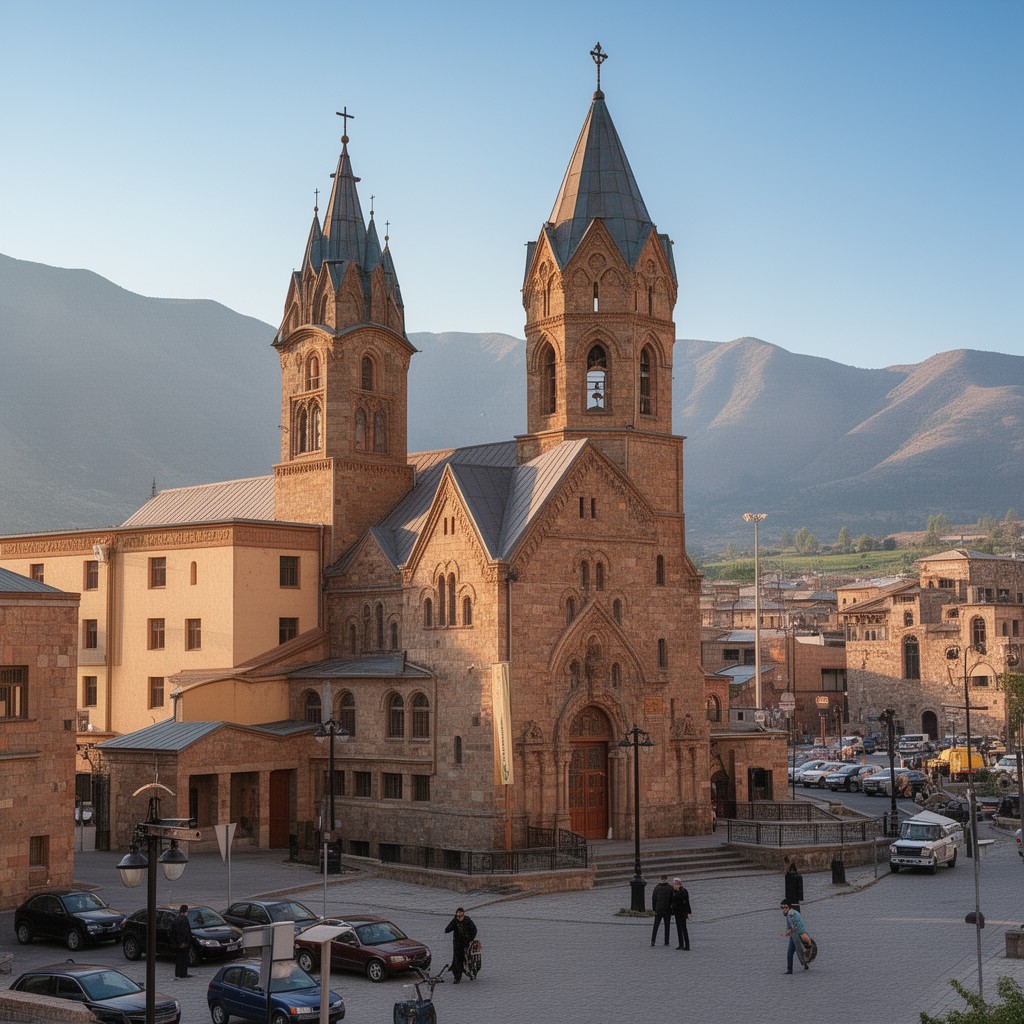 AI-generated illustration of Armenian Evangelical churches