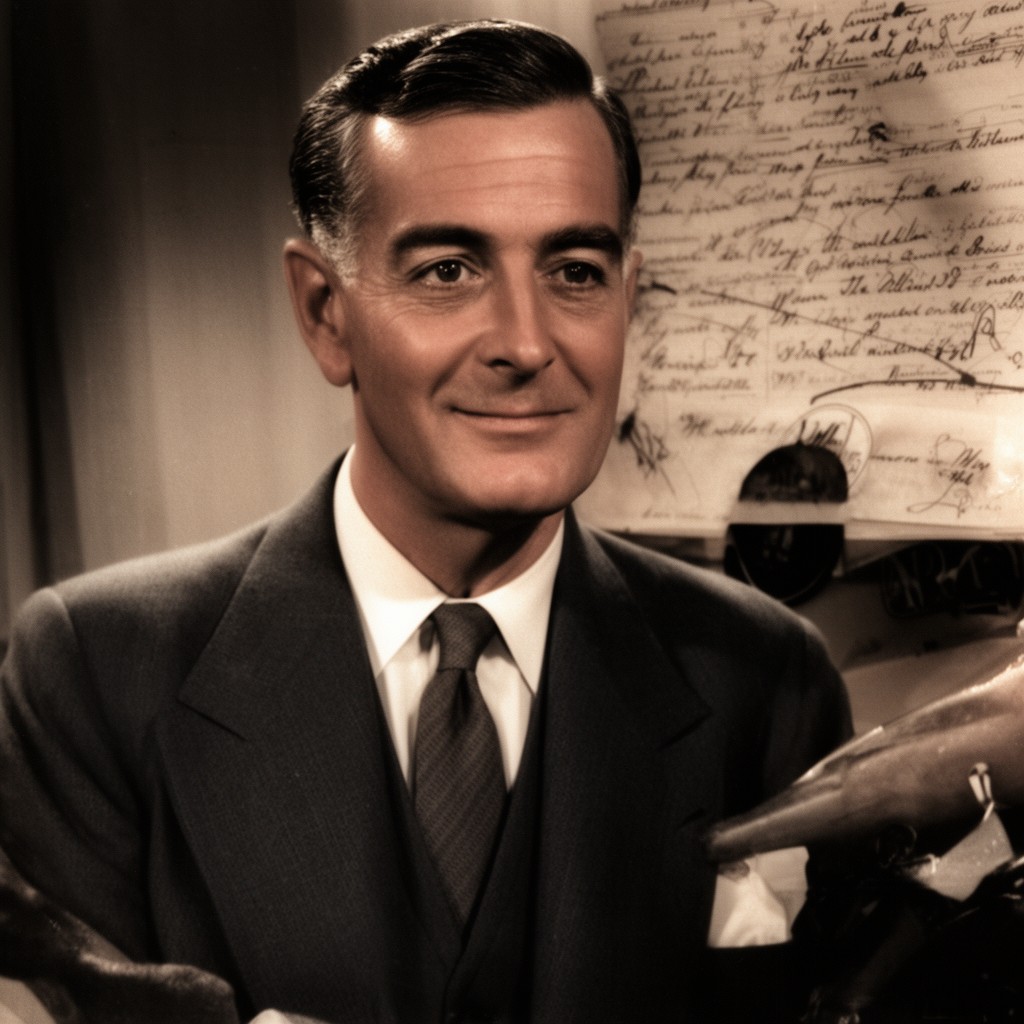 AI-generated illustration of Alan Jay Lerner