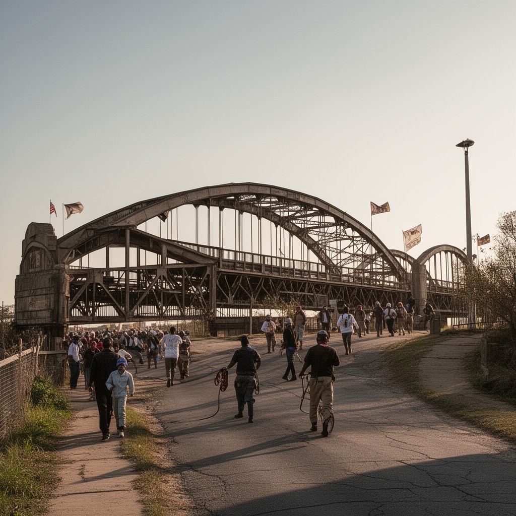 AI-generated illustration of Edmund Pettus Bridge