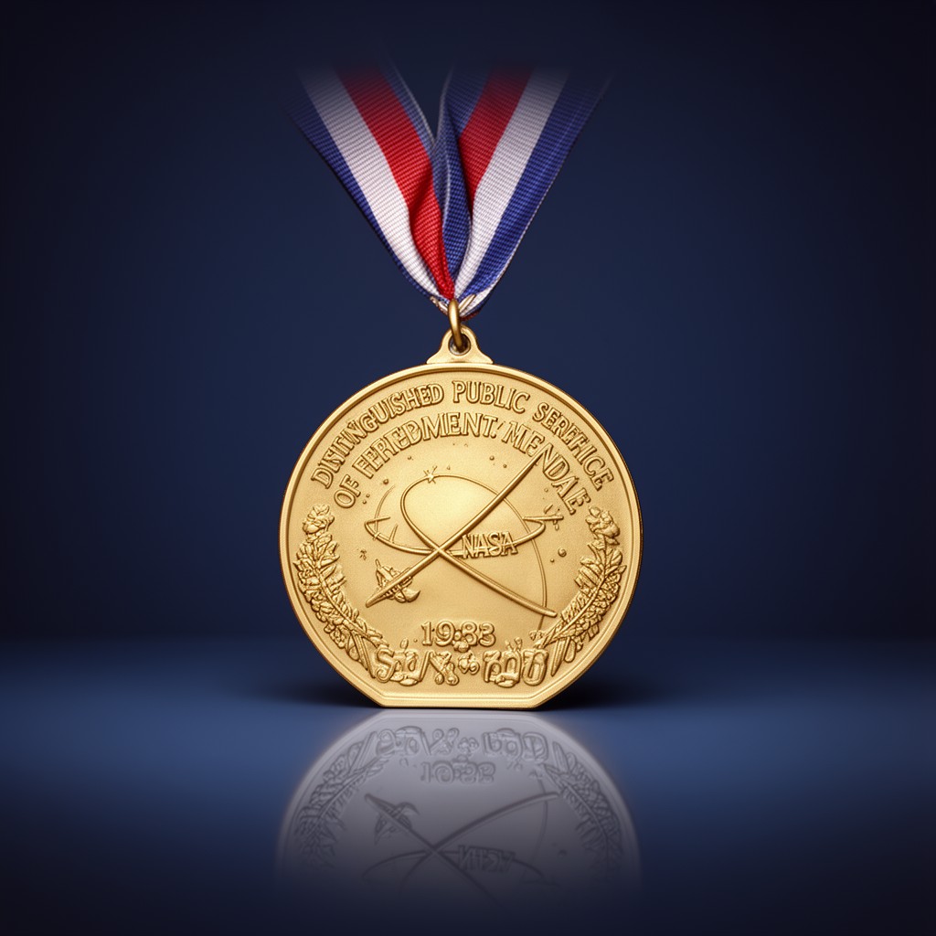 AI-generated illustration of NASA Distinguished Public Service Medal