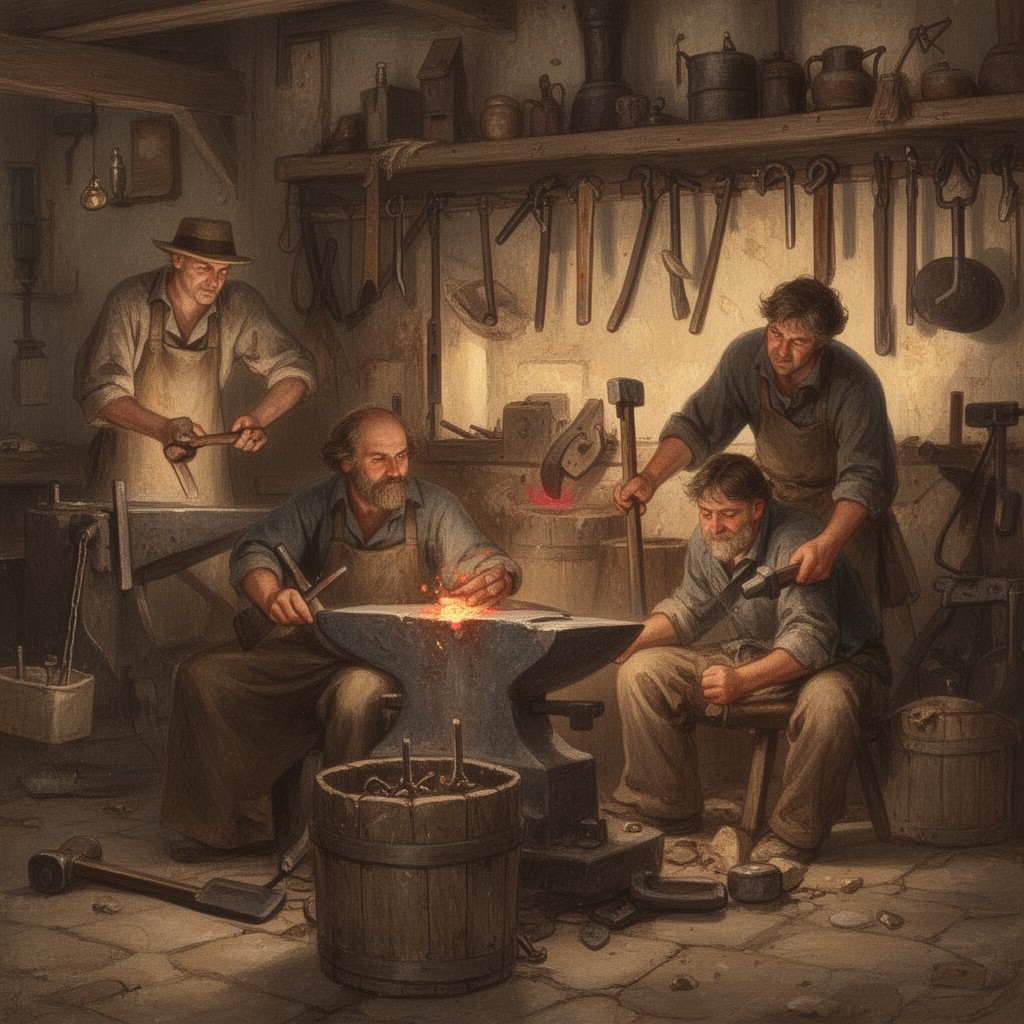 AI-generated illustration of The Village Blacksmith