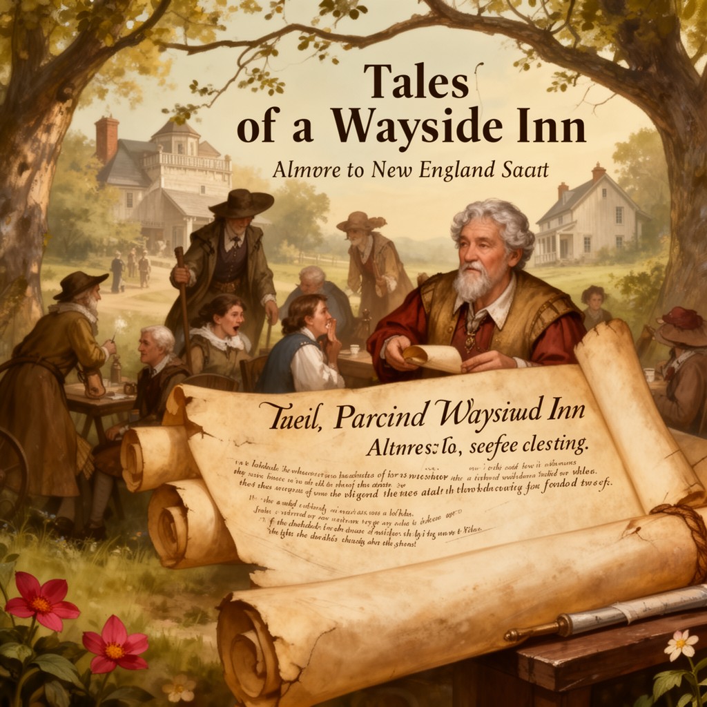AI-generated illustration of Tales of a Wayside Inn