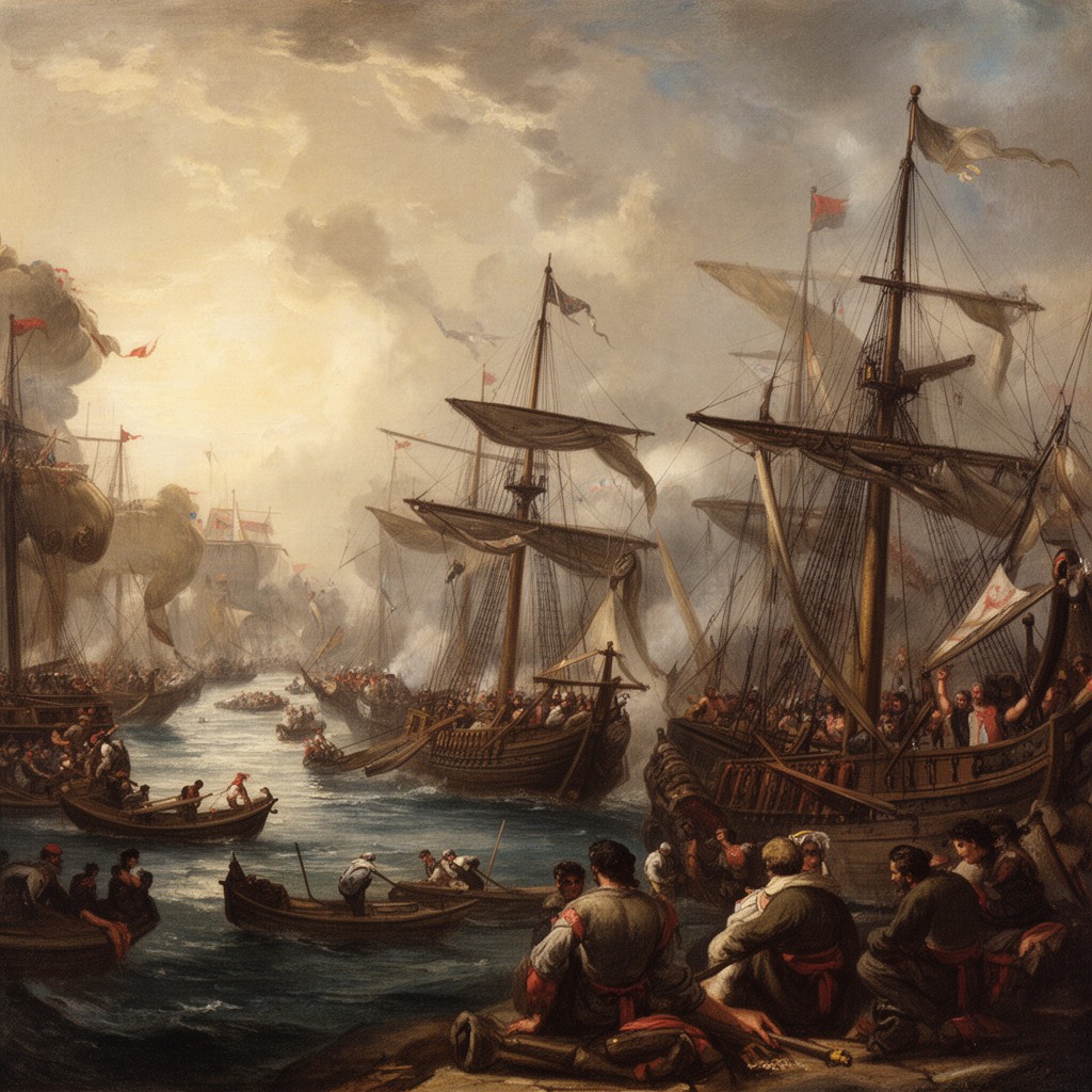 AI-generated illustration of Battle of Lepanto