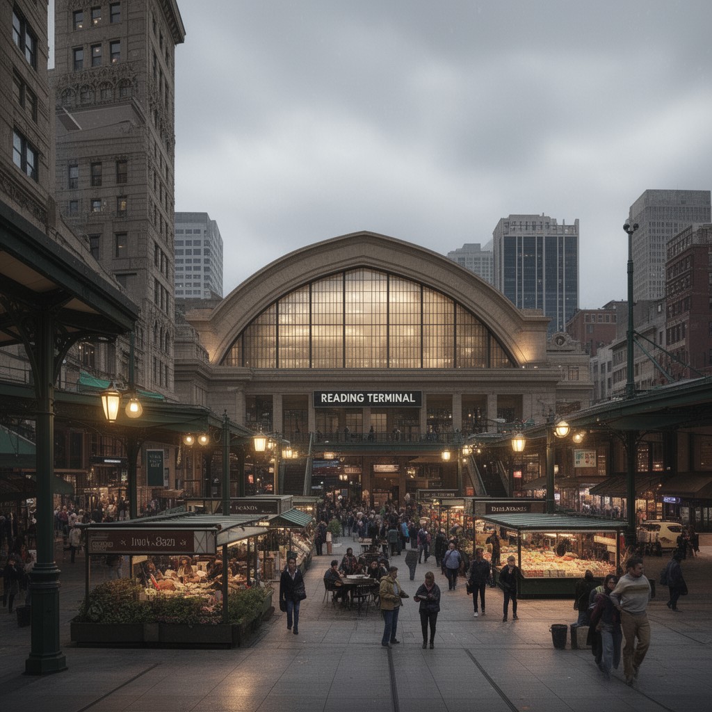 AI-generated illustration of Reading Terminal complex