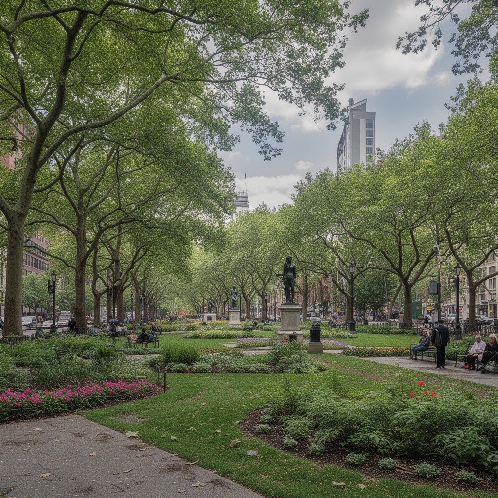 AI-generated illustration of Commonwealth Avenue Mall