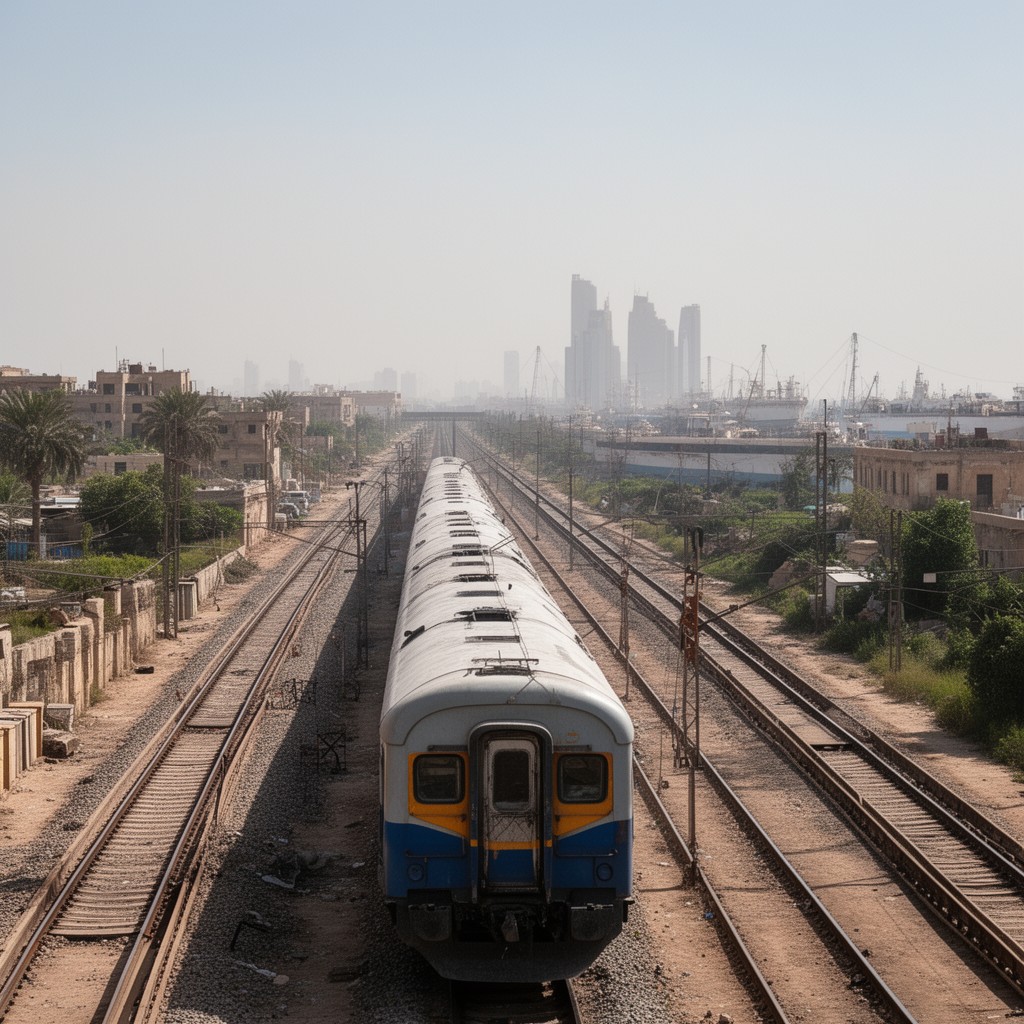 AI-generated illustration of Cairo–Damietta line