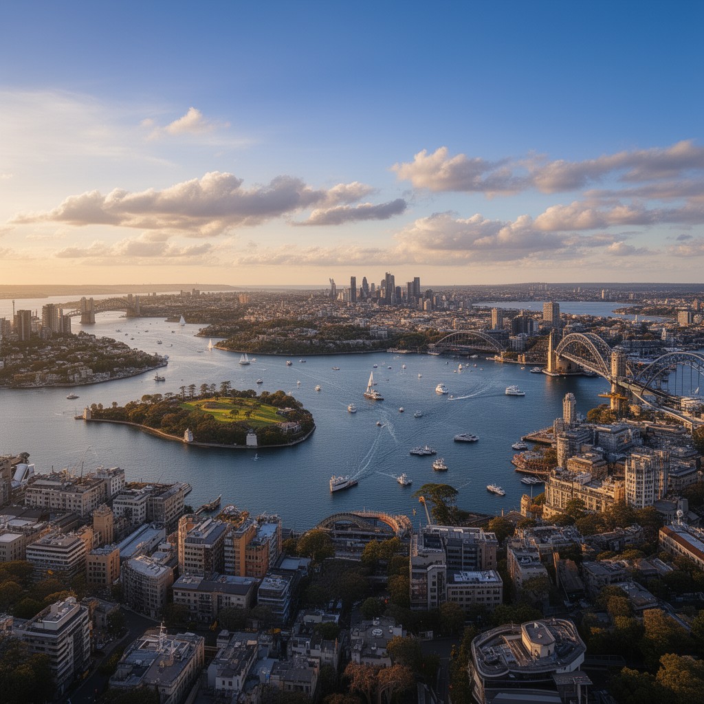 AI-generated illustration of Sydney Harbour
