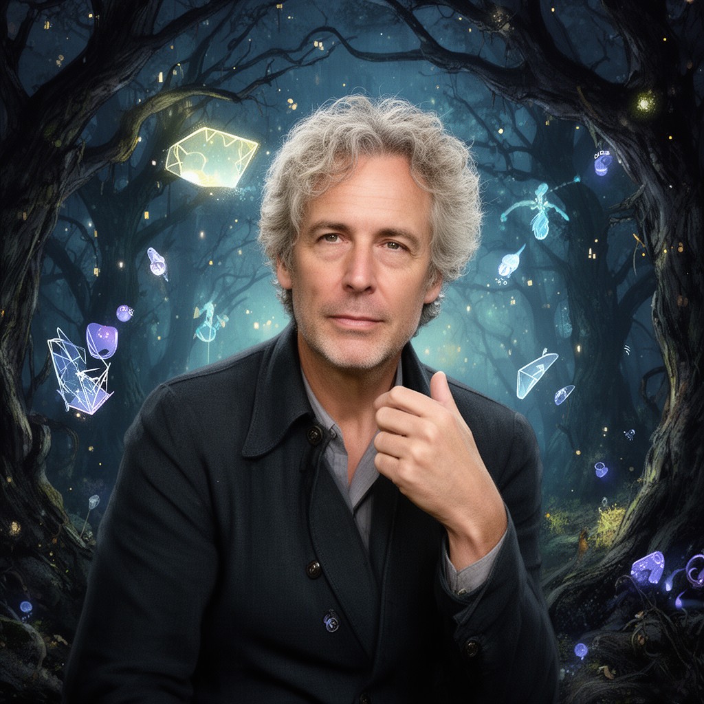 AI-generated illustration of Neil Gaiman