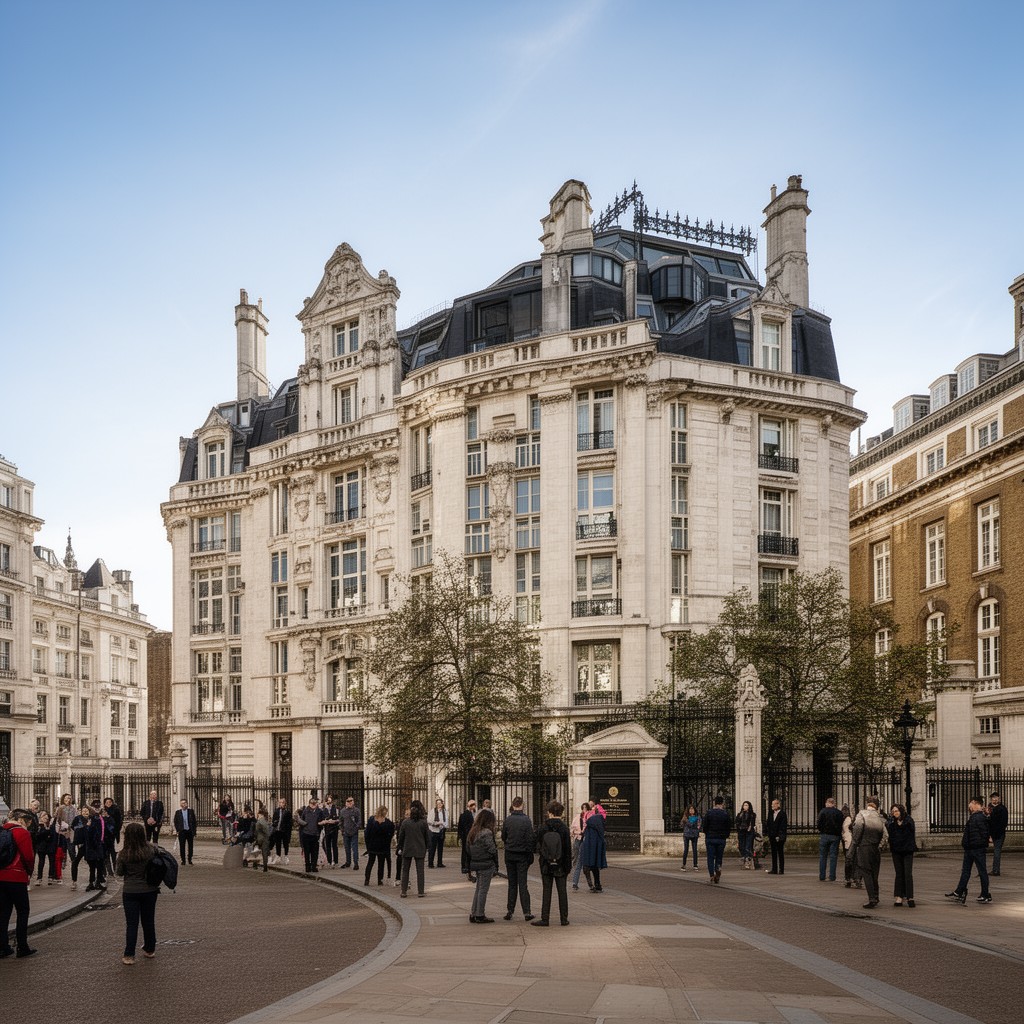 AI-generated illustration of Nobel House, Smith Square, London