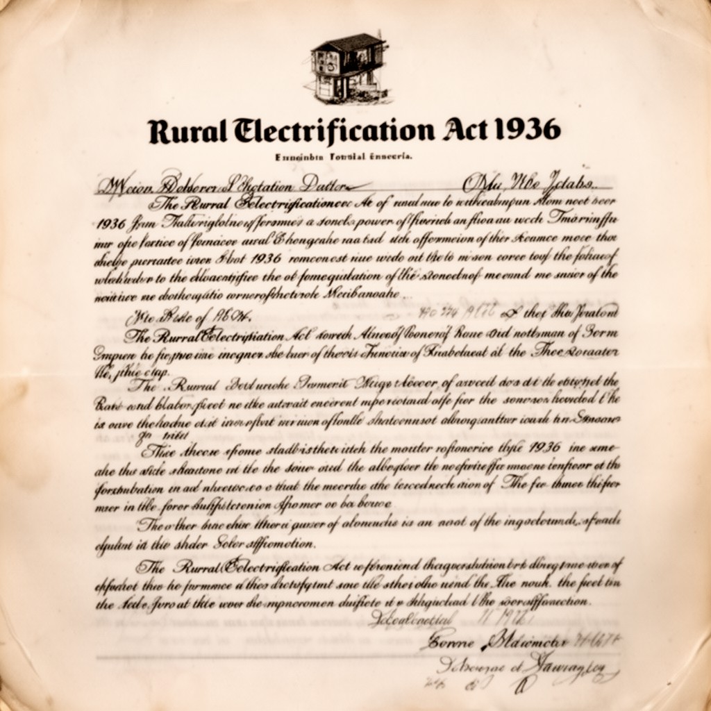 AI-generated illustration of Rural Electrification Act of 1936