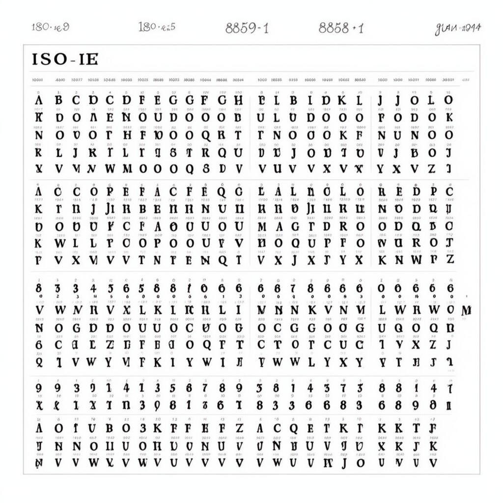 AI-generated illustration of ISO/IEC 8859-1