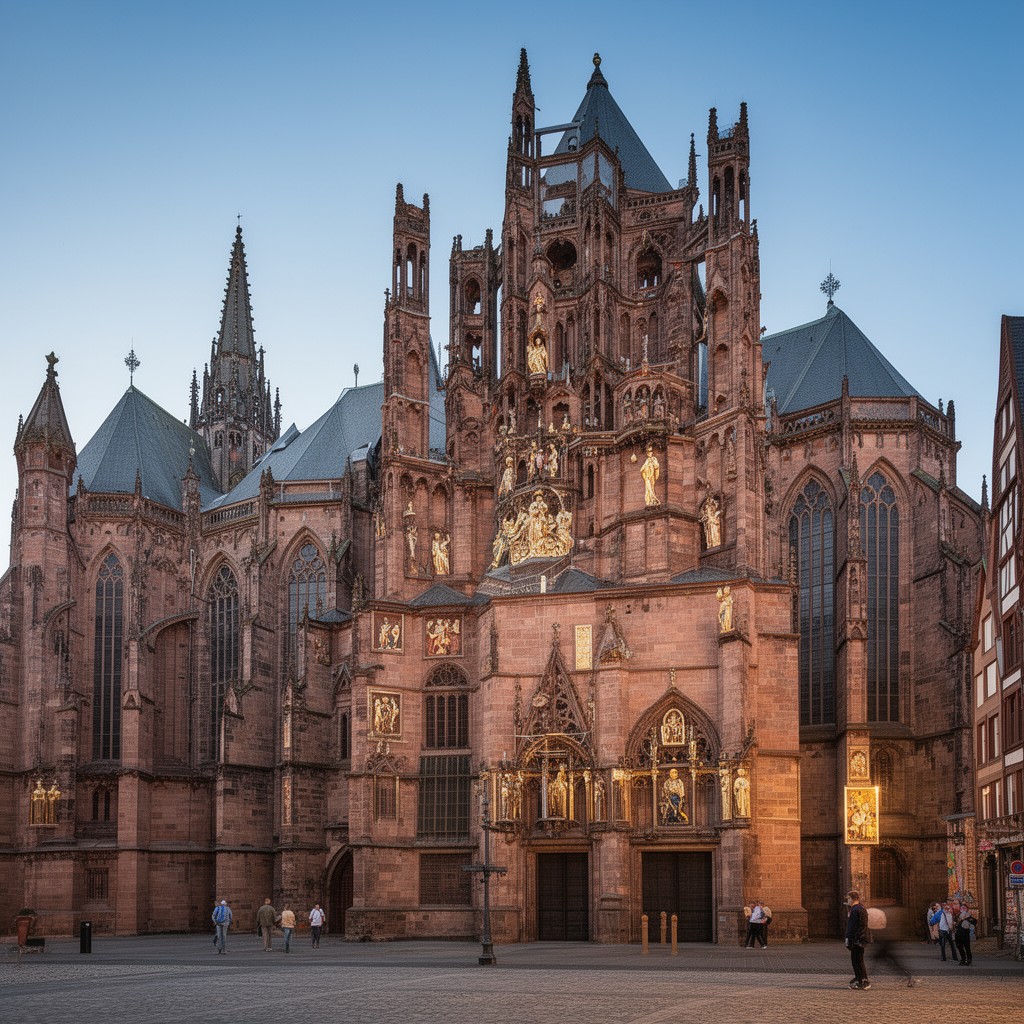 AI-generated illustration of UNESCO World Heritage Site Hildesheim Cathedral and St. Michael's Church