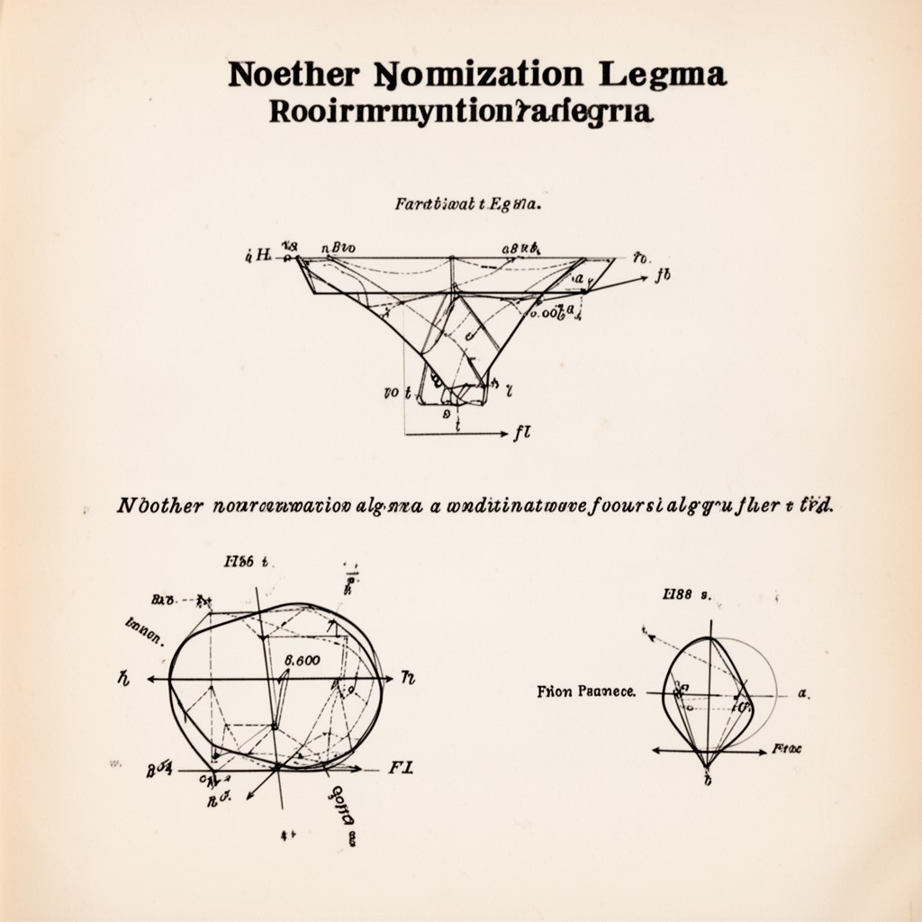 AI-generated illustration of Noether normalization lemma